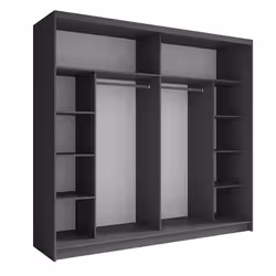 Meublorama MK-FINO-F1-U12012/U12012-12-B*7C/223KG armadio/guardaroba per camera da letto 7 ripiani 2 porta/porte - Vista aggiuntiva 2