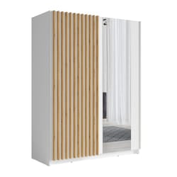 Meublorama MK-DALIA-D5-W10200_R20315-III10-B-*3C/124KG armadio/guardaroba per camera da letto 4 ripiani 2 porta/porte