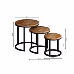 Meublorama RU-PLANO-3275-1*1C/10KG tavolino da caffè, comodino e consolle da soggiorno Forma rotonda - Vista aggiuntiva 2