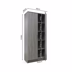 Meublorama RU-RAY-6405-5*1C/54KG armadio/guardaroba per camera da letto 4 ripiani 2 porta/porte - Vista aggiuntiva 3