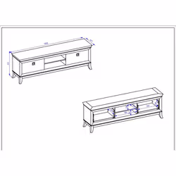 Meublorama HA-TISARO-2473LJ40*2C/82KG supporto TV e sistema audio 2 cassetto/cassetti - Vista aggiuntiva 2