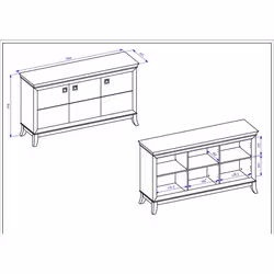 Meublorama HA-TISARO-24Z3LJ43*2C/83KG credenza per soggiorno 3 porta/porte - Vista aggiuntiva 2