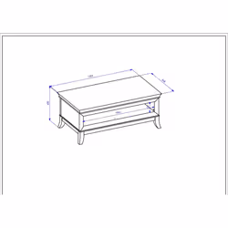 Meublorama HA-TISARO-24Z3LJ99*1C/54KG tavolino da caffè, comodino e consolle da soggiorno Forma rettangolare - Vista aggiuntiva 2