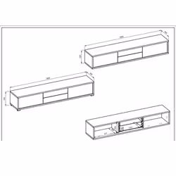 Meublorama HA-FRIDA-24DOMT39*2C/38KG supporto TV e sistema audio 2 cassetto/cassetti - Vista aggiuntiva 2