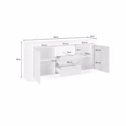 Meublorama MI-URBINO-201335-07*3C/59KG credenza per soggiorno 2 porta/porte - Vista aggiuntiva 3