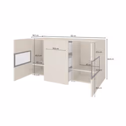 Meublorama HA-BAROS-2497BM26*2C/43KG credenza per soggiorno 2 porta/porte - Vista aggiuntiva 4