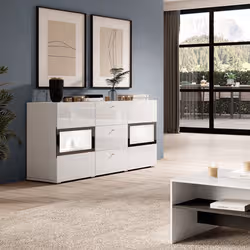 Meublorama HA-BAROS-2497BM26*2C/43KG credenza per soggiorno 2 porta/porte - Vista aggiuntiva 5