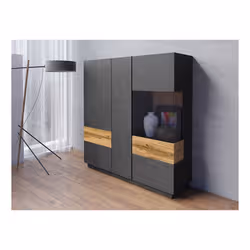 Meublorama HA-SILKE-241NGY46*2C/68KG credenza per soggiorno 3 porta/porte - Vista aggiuntiva 4