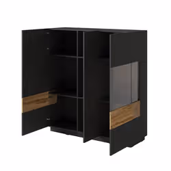 Meublorama HA-SILKE-241NGY46*2C/68KG credenza per soggiorno 3 porta/porte - Vista aggiuntiva 5