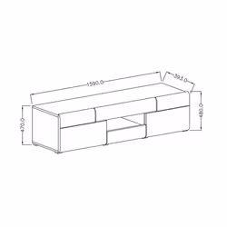Meublorama HA-TOLEDO-24JKDW41*2C/45KG supporto TV e sistema audio 2 cassetto/cassetti 2 ripiani - Vista aggiuntiva 3