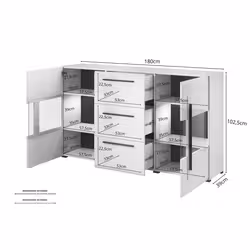 Meublorama HA-TULSA-2497FJ28*3C/91KG credenza per soggiorno 2 porta/porte - Vista aggiuntiva 3