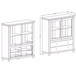 Meublorama HA-EVORA-24ZRJU46*2C/111KG credenza per soggiorno 2 porta/porte - Vista aggiuntiva 2