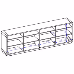 Meublorama HA-ASTON-24TWLH25-*2C/86KG credenza per soggiorno 4 porta/porte - Vista aggiuntiva 2