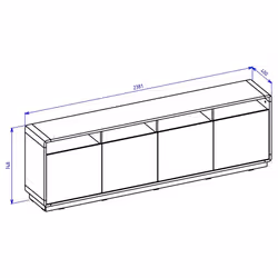 Meublorama HA-ASTON-24TWLH25-*2C/86KG credenza per soggiorno 4 porta/porte - Vista aggiuntiva 3