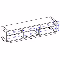 Meublorama HA-ASTON-24TWLH39*2C/52KG supporto TV e sistema audio 1 cassetto/cassetti 2 ripiani - Vista aggiuntiva 2