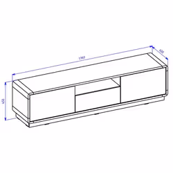 Meublorama HA-ASTON-24TWLH39*2C/52KG supporto TV e sistema audio 1 cassetto/cassetti 2 ripiani - Vista aggiuntiva 3