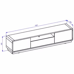 Meublorama HA-ASTON-24TWLH40*2C/57KG supporto TV e sistema audio 1 cassetto/cassetti 2 ripiani - Vista aggiuntiva 5