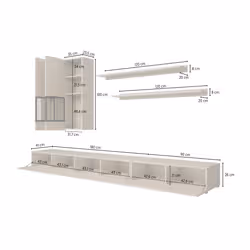 Meublorama HA-BAROS-24RCBM10*3C/75KG supporto TV e sistema audio 6 ripiani - Vista aggiuntiva 4