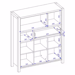 Meublorama DS-HA-AKTIV-24TWLK46*3C/88KG credenza per soggiorno 4 porta/porte - Vista aggiuntiva 2
