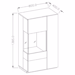 Meublorama HA-SILKE-241NGY42*2C/50KG credenza per soggiorno 2 porta/porte - Vista aggiuntiva 3