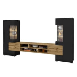 Meublorama DS-HA-COBY-24WNMB10*3C/116KG supporto TV e sistema audio 6 ripiani