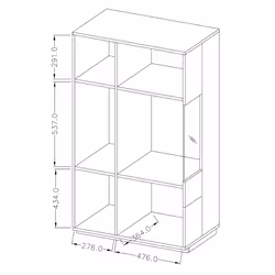 Meublorama HA-SILKE-241NGY44*2C/48KG credenza per soggiorno 2 porta/porte - Vista aggiuntiva 2