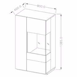 Meublorama HA-SILKE-241NGY44*2C/48KG credenza per soggiorno 2 porta/porte - Vista aggiuntiva 3