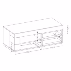 Meublorama HA-SILKE-247JGY41*2C/52KG supporto TV e sistema audio 2 cassetto/cassetti - Vista aggiuntiva 2