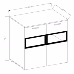 Meublorama DS-HA-SARAH-220J2245*1C/35KG credenza per soggiorno 2 porta/porte - Vista aggiuntiva 2