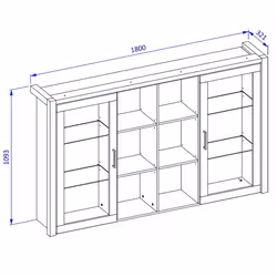 Meublorama DS-HA-AKTIV-24TWLK04*2C/69KG credenza per soggiorno 2 porta/porte - Vista aggiuntiva 3