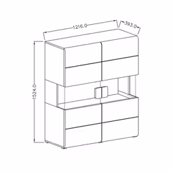 Meublorama HA-TOLEDO-2494DW42*2C/81KG credenza per soggiorno 2 porta/porte - Vista aggiuntiva 2