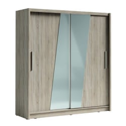 Meublorama MK-BERGAMO-B4-R20128_R20128-IIIMDF-B*4C/181KG armadio/guardaroba per camera da letto 5 ripiani 2 porta/porte