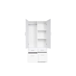Meublorama MK-SNOW-SW-U11400_HG0001-03-B*3C/95KG armadio/guardaroba per camera da letto 2 ripiani 2 porta/porte