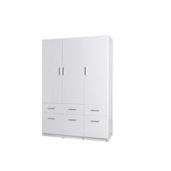 Meublorama MK-SNOW-SW-U11400_HG0001-04-B*4C/131KG armadio/guardaroba per camera da letto 2 ripiani 3 porta/porte
