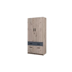 Meublorama MK-SNOW II-SW-R20154_U12012-03-B*3C/95KG armadio/guardaroba per camera da letto 2 ripiani 2 porta/porte
