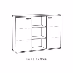 Meublorama NT-RIO-RIO2G*3C/77KG credenza per soggiorno 2 porta/porte - Vista aggiuntiva 3