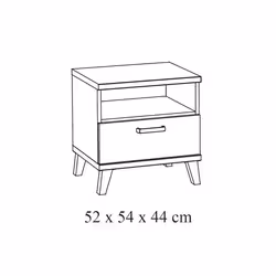 Meublorama NT-EVY2NT*1C/20KG comodino 1 cassetto/cassetti Marrone - Vista aggiuntiva 3