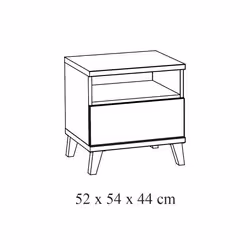 Meublorama NT-PAUNT*1C/20KG comodino 1 cassetto/cassetti Marrone - Vista aggiuntiva 3