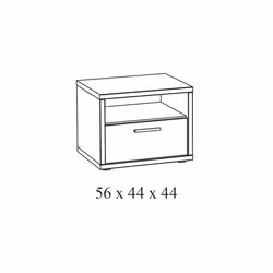 Meublorama NT-VIC-VICNT*1C/23KG comodino 1 cassetto/cassetti Grigio - Vista aggiuntiva 4