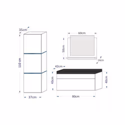 Meublorama FH-IB1-17W-HG21-U80+2-KLIPEX-RGB*6C/57KG arredo bagno - Vista aggiuntiva 5