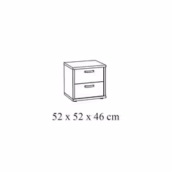 Meublorama NT-NANI-NANNT*1C/26KG comodino 2 cassetto/cassetti Marrone - Vista aggiuntiva 4