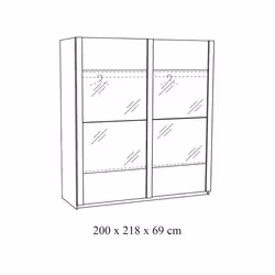 Meublorama NT-CLARA-CLAS20*5C/180KG armadio/guardaroba per camera da letto 4 ripiani 2 porta/porte - Vista aggiuntiva 4