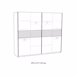 Meublorama NT-CLARA-CLAS25*6C/241KG armadio/guardaroba per camera da letto 8 ripiani 2 porta/porte - Vista aggiuntiva 4