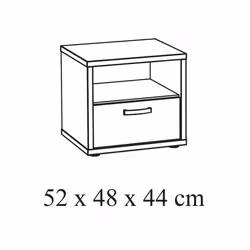 Meublorama NT-CASPER-CASNT*1C/23KG comodino 1 cassetto/cassetti Marrone - Vista aggiuntiva 3