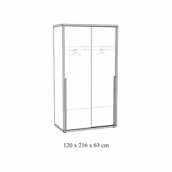 Meublorama NT-CASPER-CASS12*4C/146KG armadio/guardaroba per camera da letto 4 ripiani 2 porta/porte - Vista aggiuntiva 3