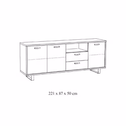 Meublorama NT-COMO-COM2DR22*4C/108KG credenza per soggiorno 3 porta/porte - Vista aggiuntiva 3