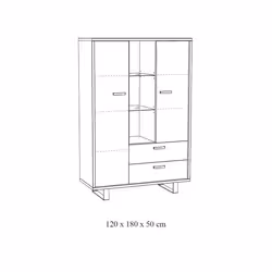 Meublorama NT-COMO-COM1BK*5C/123KG credenza per soggiorno 2 porta/porte - Vista aggiuntiva 3