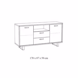 Meublorama NT-COMO-COM1DR17*4C/89KG credenza per soggiorno 2 porta/porte - Vista aggiuntiva 3