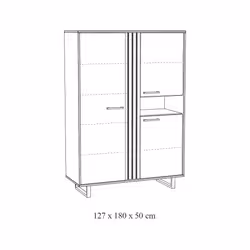 Meublorama NT-FARO-FAR1BK*5C/99KG credenza per soggiorno 3 porta/porte - Vista aggiuntiva 3