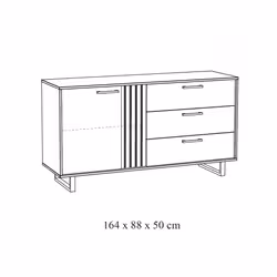 Meublorama NT-FARO-FAR1DR17*4C/67KG credenza per soggiorno 1 porta/porte - Vista aggiuntiva 3